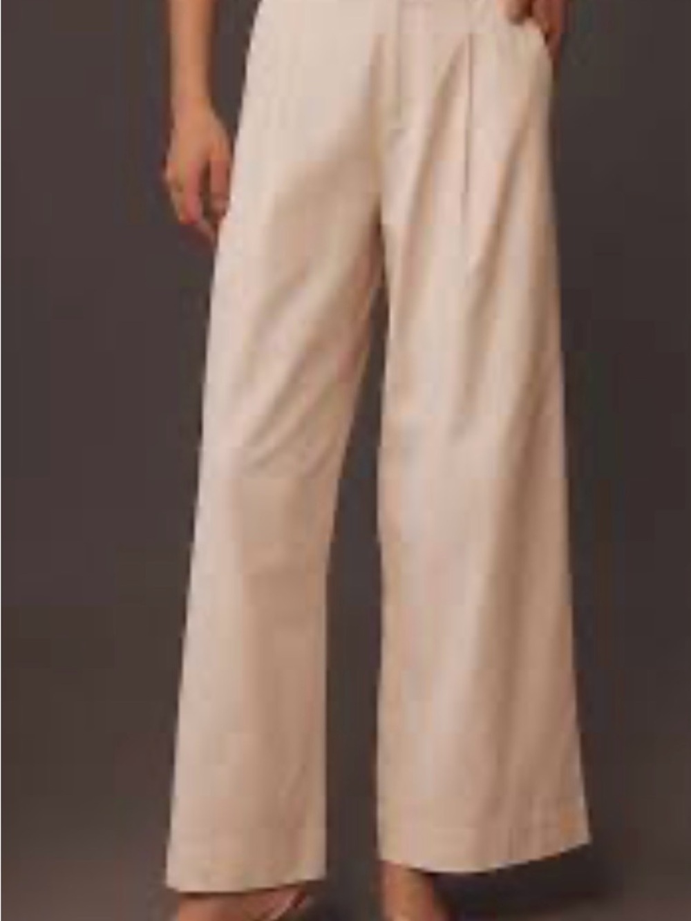 Cami NYC Cream (Bone) Wide-Leg High-Rise Trousers Full length size 6